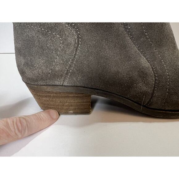 Lucky Brand Womens' Suede Ankle Boots Size 7M Gray Zip Up Boho Western Cowgirl - Picture 12 of 13